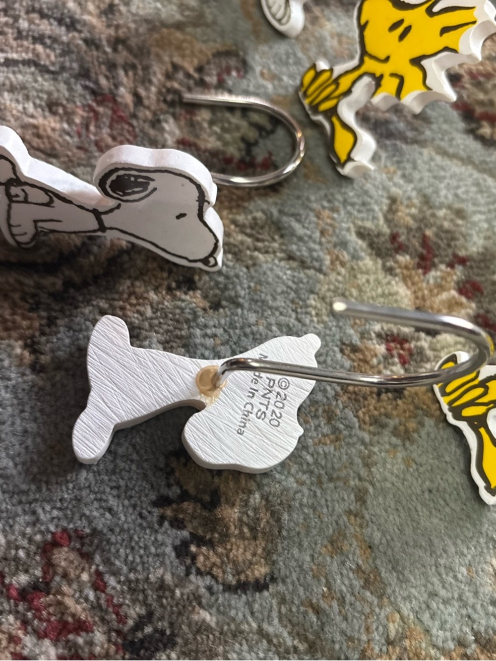PEANUTS Snoopy & Woodstock Shower Curtain Hooks - Set of 11 - Picture 2 of 2